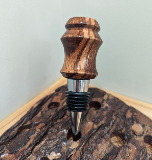 Bottle Stopper - Zebrawood