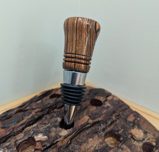 Bottle Stopper - Zebrawood